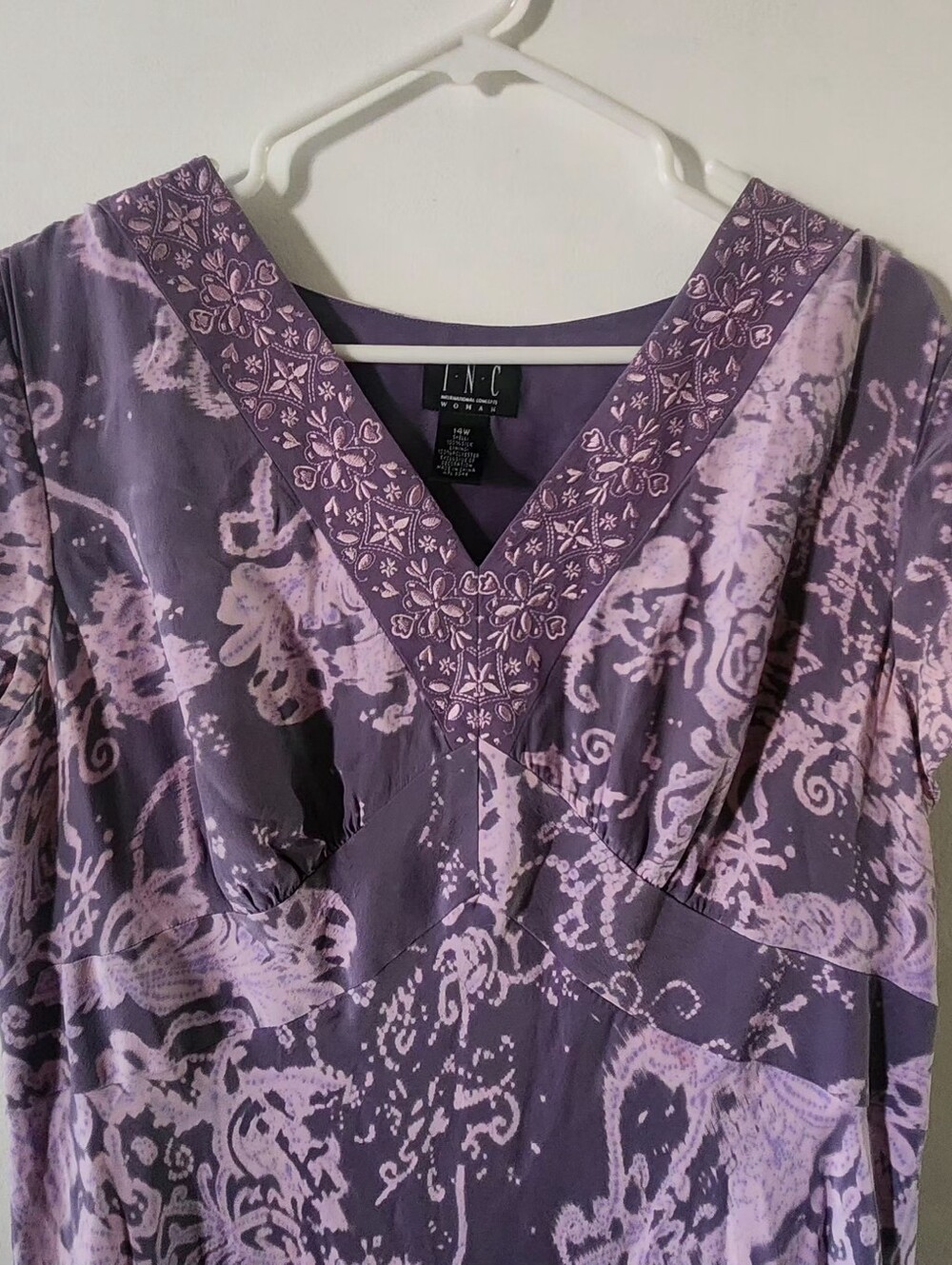 INC International Concepts Lavender and Purple Maxi Dress with V-Neck - Picture 4 of 9